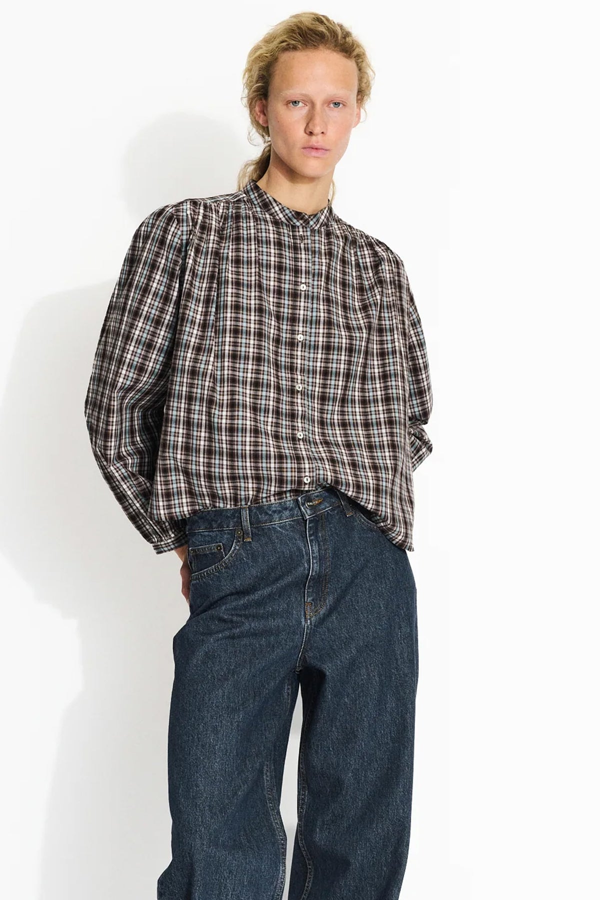 Skall Studio - Ritu Skjorte brown/blue ternet