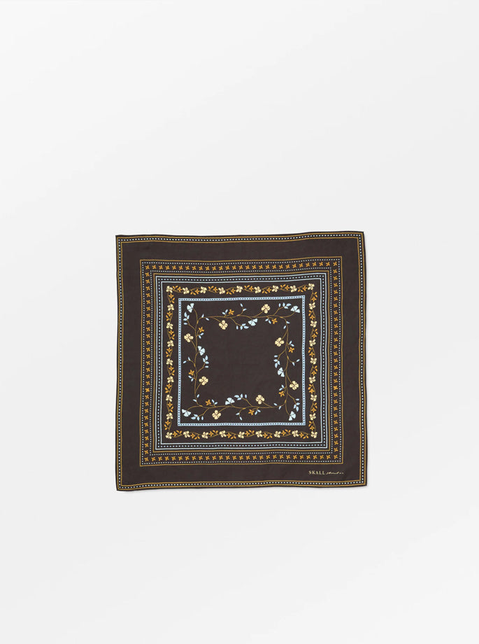 Skall Studio - floral scarf dark brown