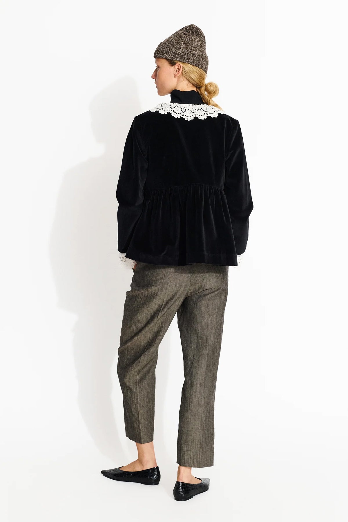 Skall Studio - Hilma Bluse sort velour