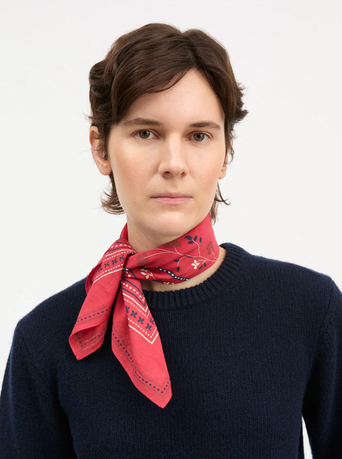 Skall Studio - floral scarf faded red