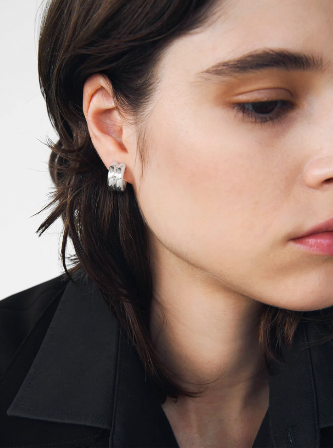 Trine Tuxen - Imprint hoops sølv