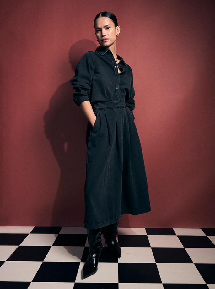 Tomorrow Denim -Ellen nederdel i wash black