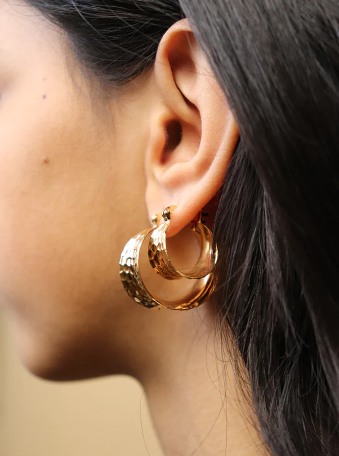 Pico - Cleo Hoop Øreringe Guld Petit - 24 karat forgyldt messing - ES Webshop
