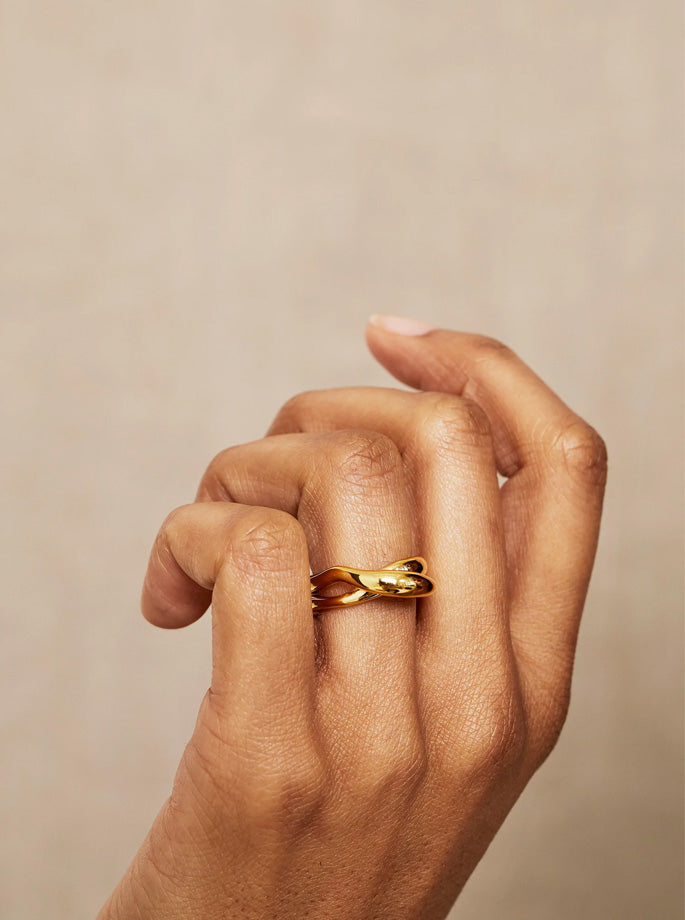 Trine Tuxen - Cecilia Ring - 925 sterling sølv, med 14K guldbelægning - ES Webshop