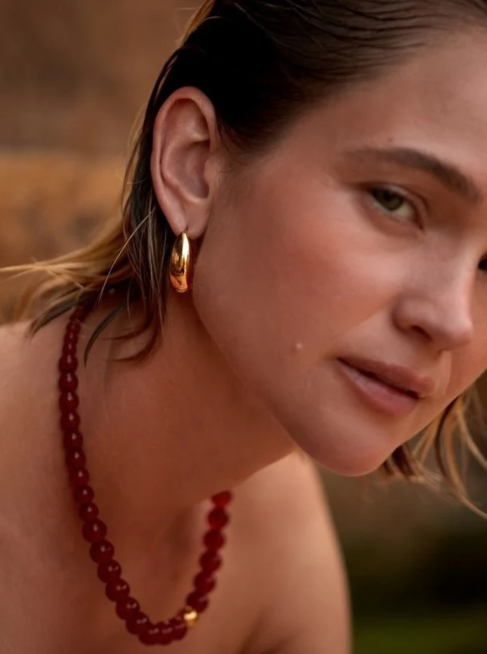 Anni Lu - Float Halskæde Rød Jade