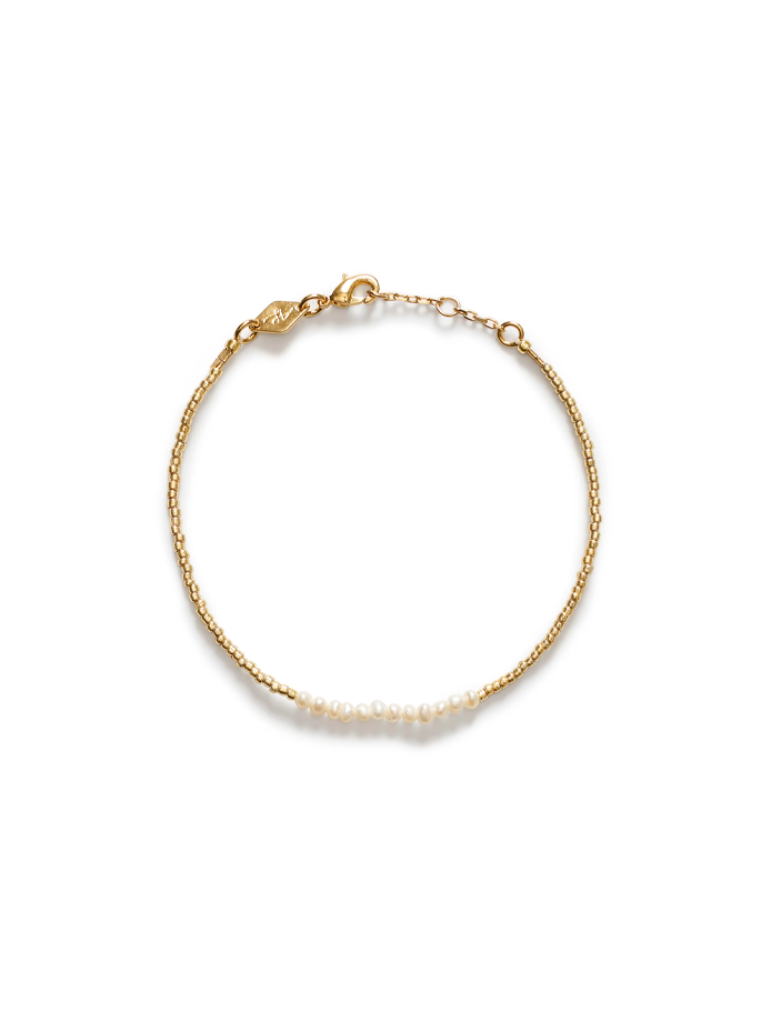 Anni Lu - Slim Pearly Armbånd Guld