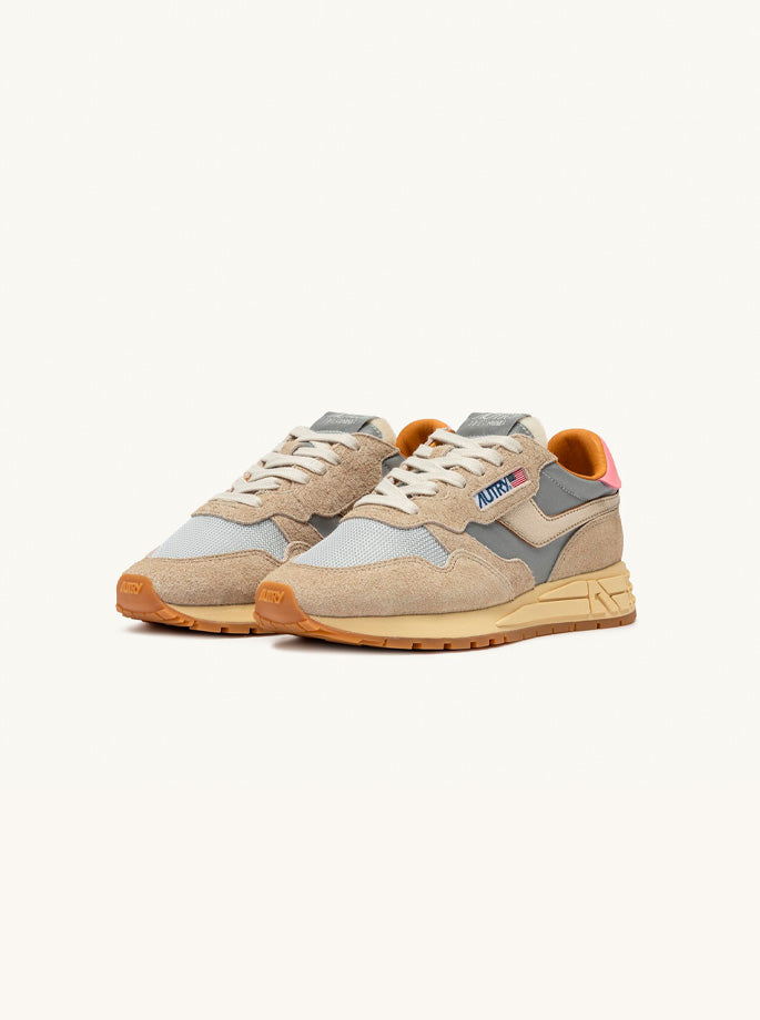 Autry - WWLV - RL06 Reelwind Low Sneaker Reflective Nylon & Suede Beige