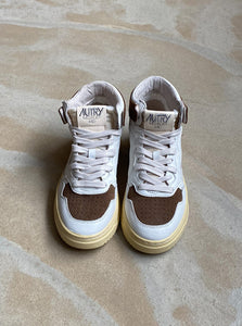 Autry - Mid Woman Sneakers White/Cigar - Organic Fashion - ES Webshop