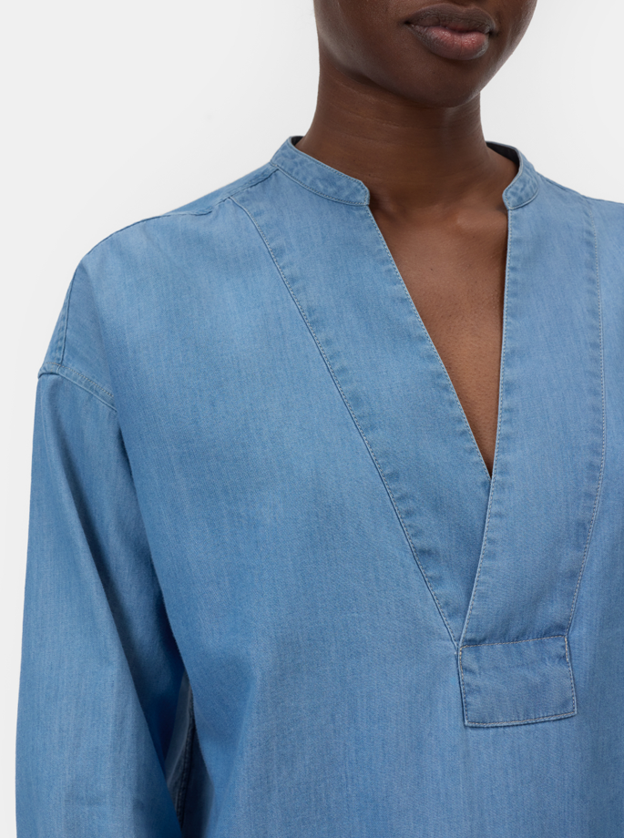 Closed - Wide Placket Skjorte Light Blue