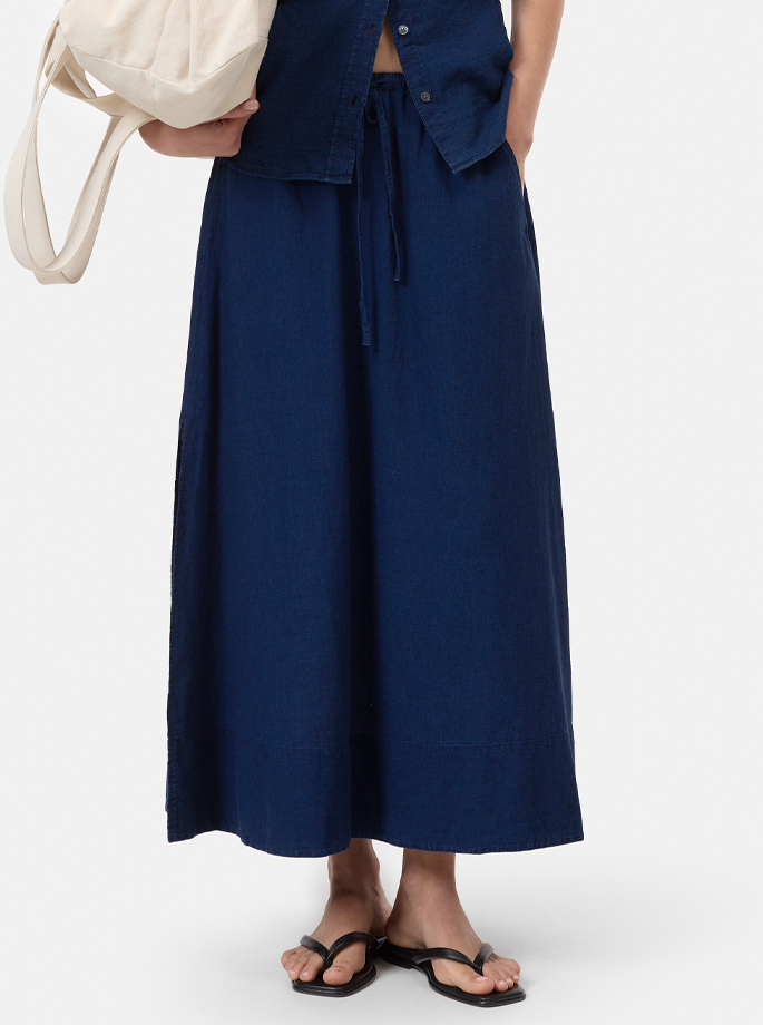 Closed - Gathered Nederdel Dark Blue