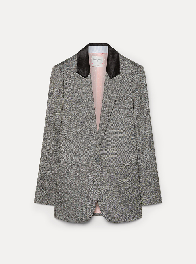 Forte Forte - My Jacket Velvet Collar Blazer Nero