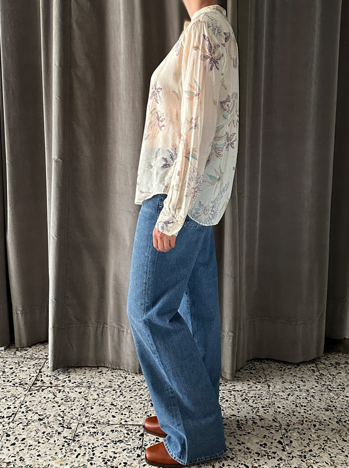Forte Forte - My Shirt Voile Grandfather Sogni Print Avorio