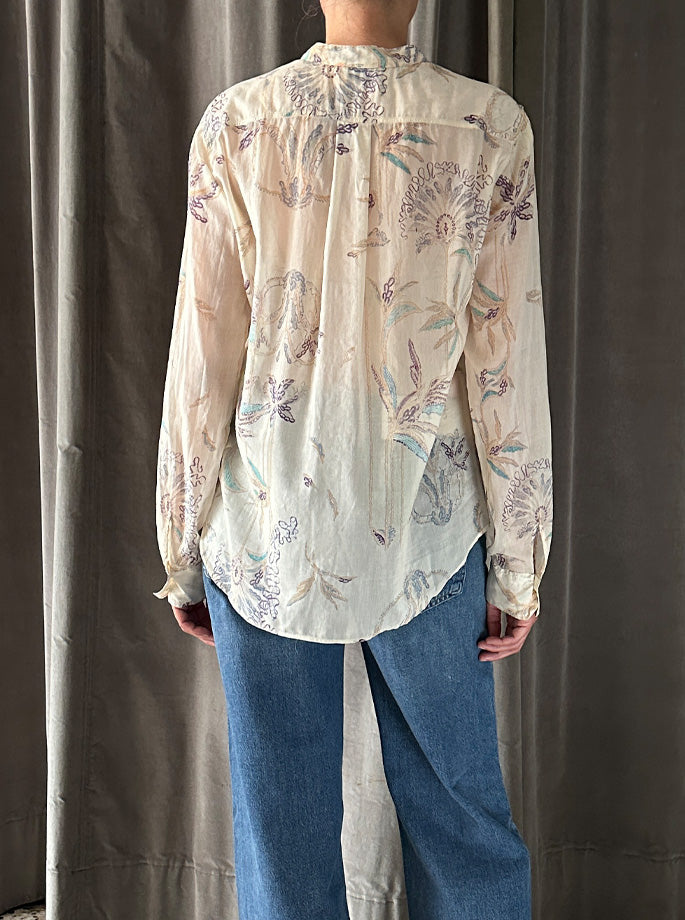 Forte Forte - My Shirt Voile Grandfather Sogni Print Avorio