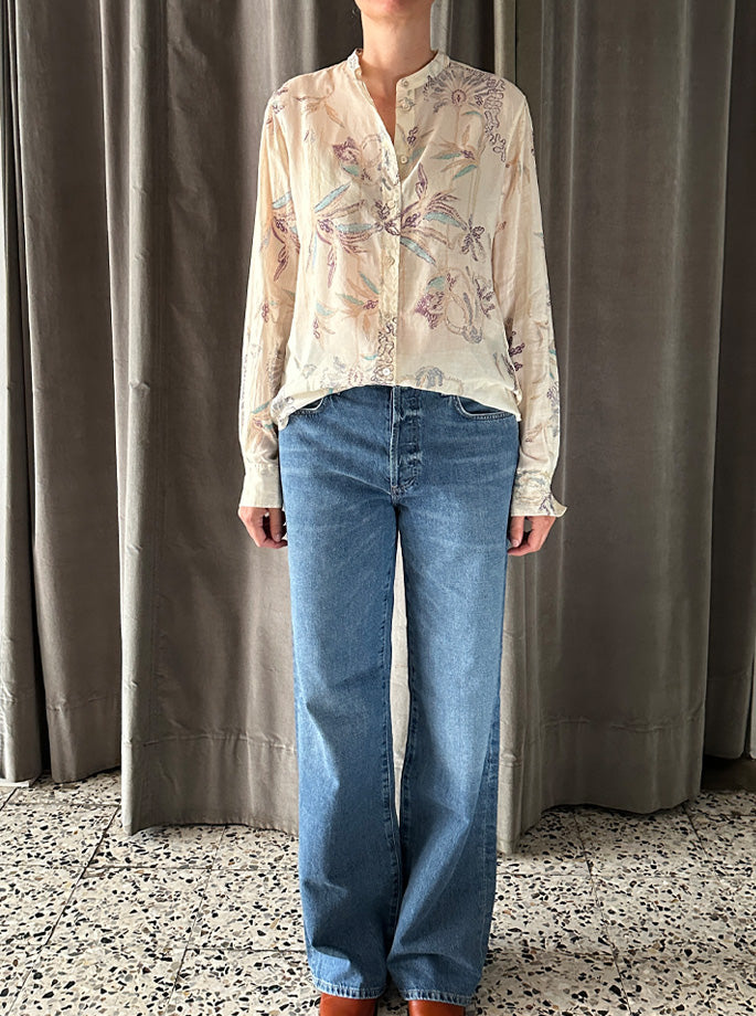 Forte Forte - My Shirt Voile Grandfather Sogni Print Avorio