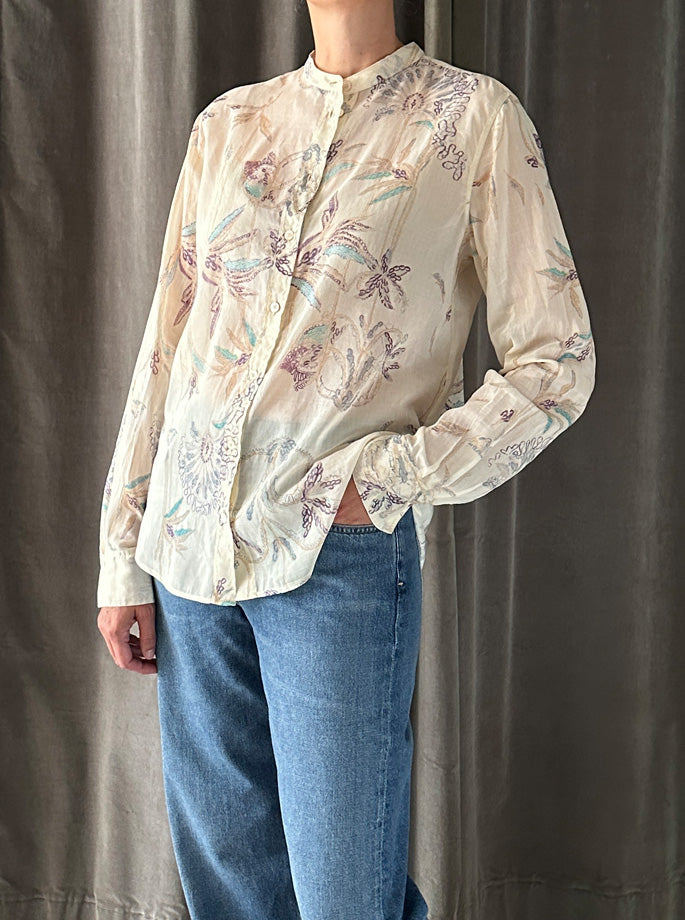 Forte Forte - My Shirt Voile Grandfather Sogni Print Avorio