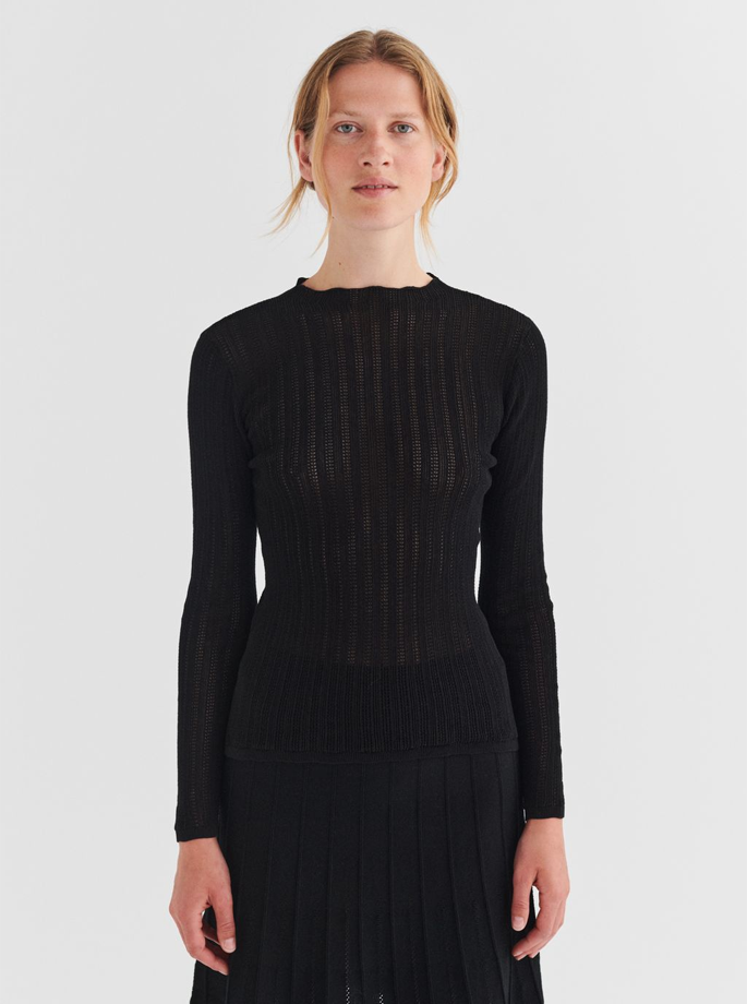 Fub - High Twist Top langærmet Sort