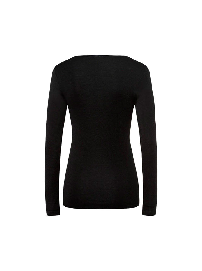 Hanro - Long Sleeve Woolen Silk Blouse Black