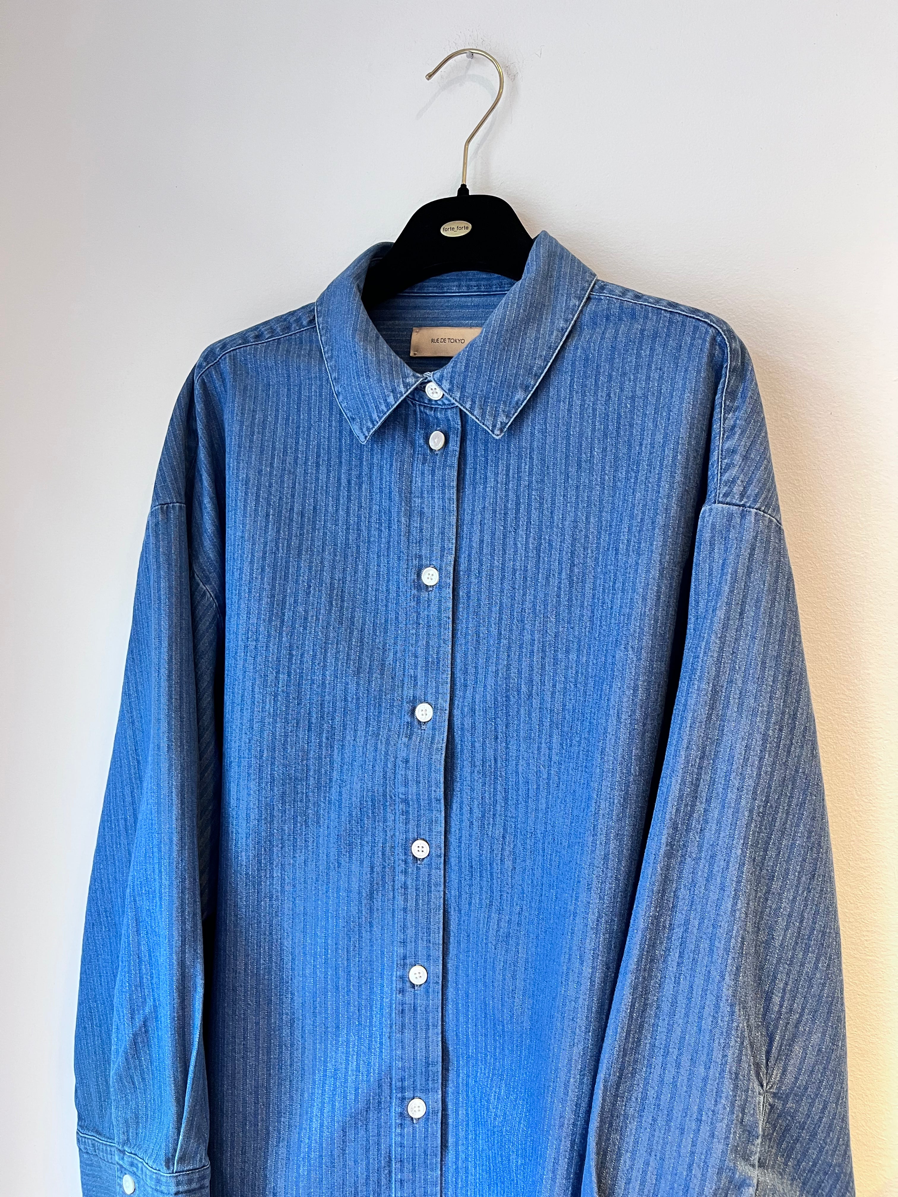 Rue De Tokyo - Sumiko Skjorte Striped Denim