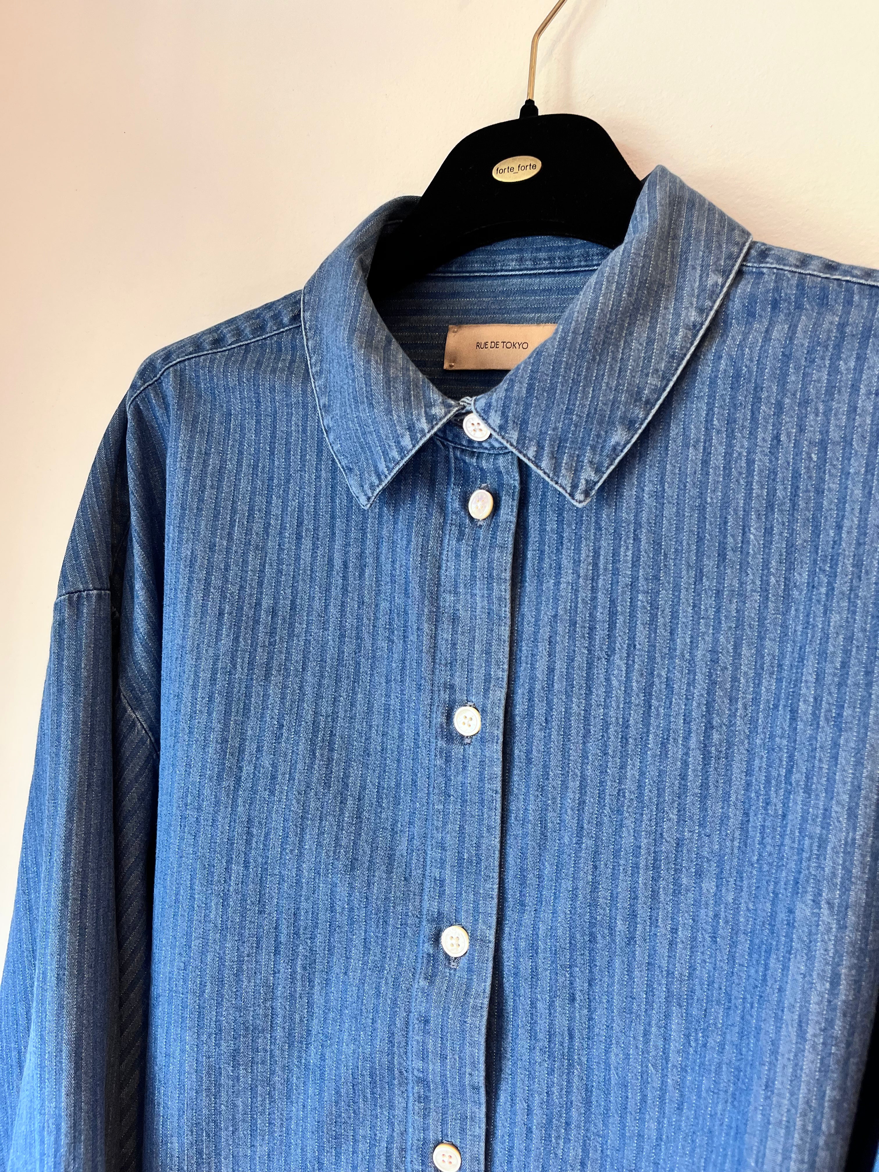 Rue De Tokyo - Sumiko Skjorte Striped Denim