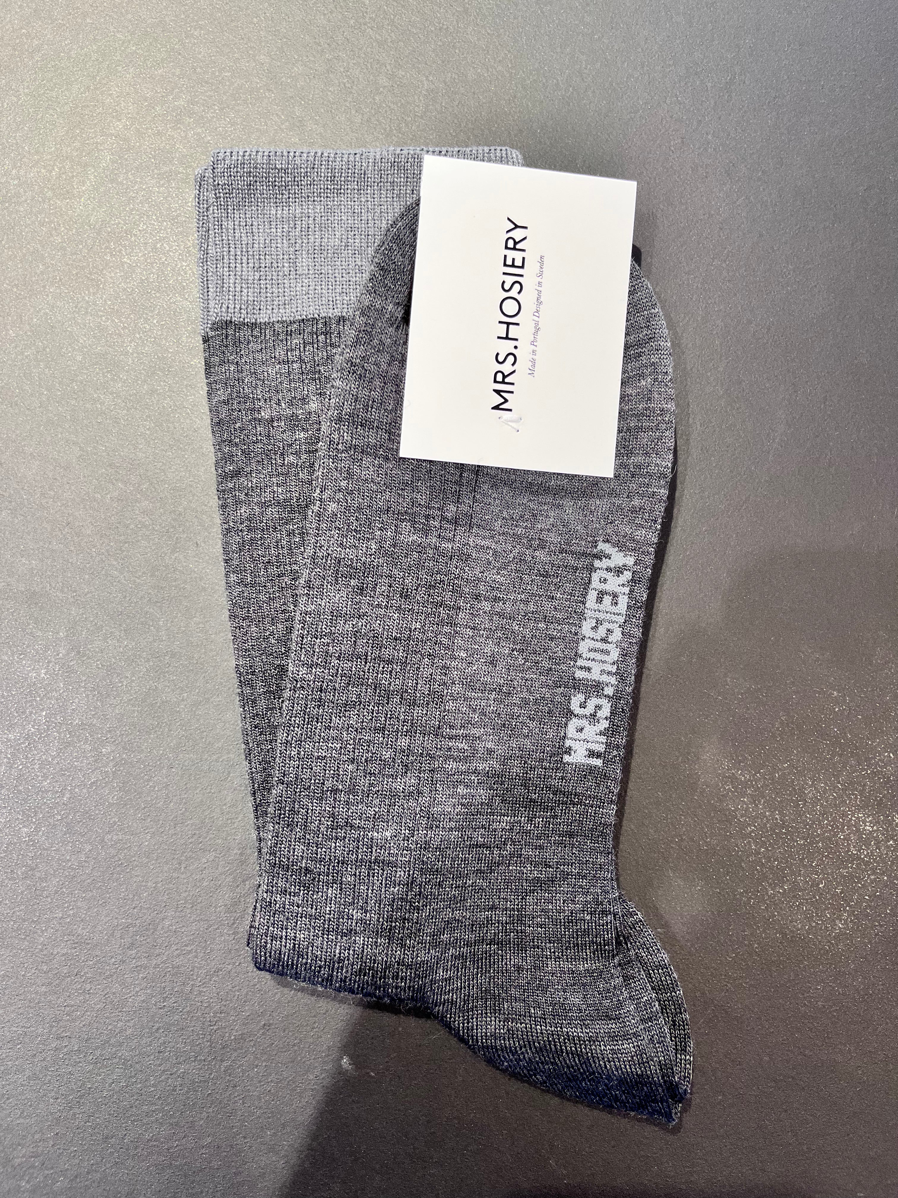 Mrs. Hosiery - Merino Strømper grey/grey