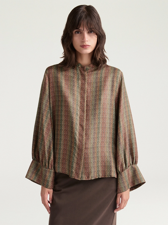 Momoni - Lucy Skjorte Marrone Multicolor