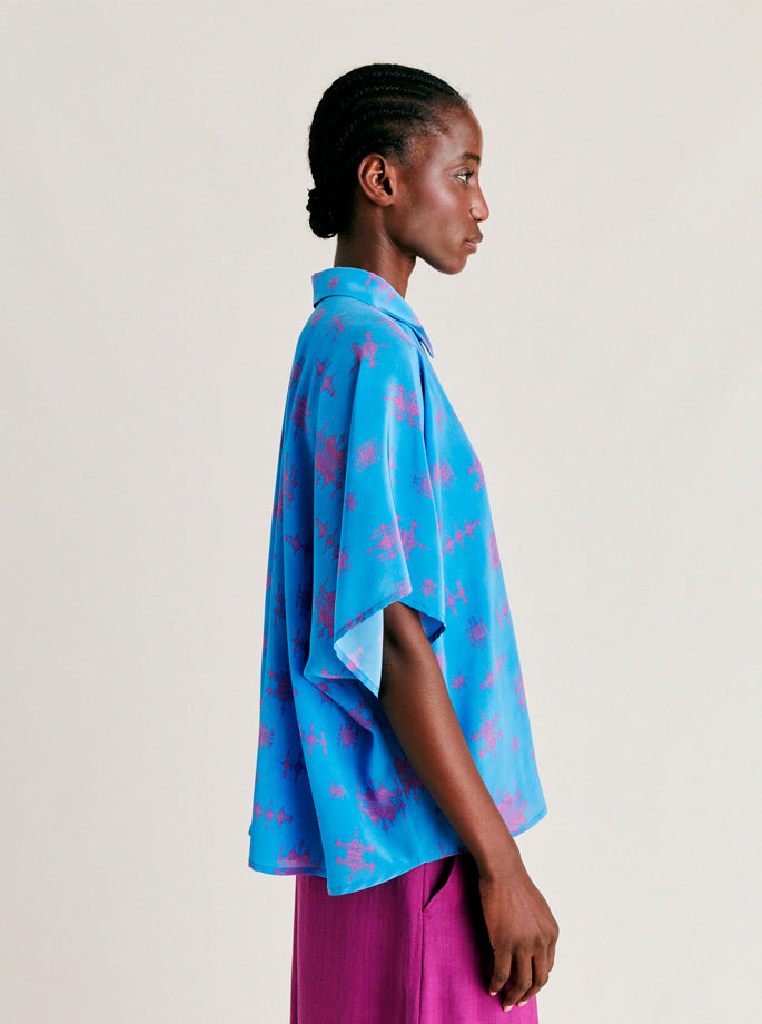 Momoni - Brooktlyn Shirt Print - Organic Fashion - ES Webshop