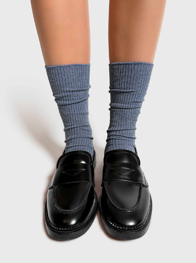 Mrs. Hosiery - Supreme Strømper Blue Melange