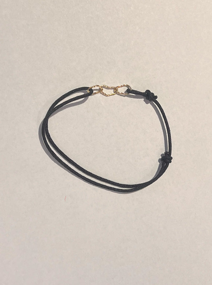 Nordenstam - Armbånd med 3 Guld Ringe Sort
