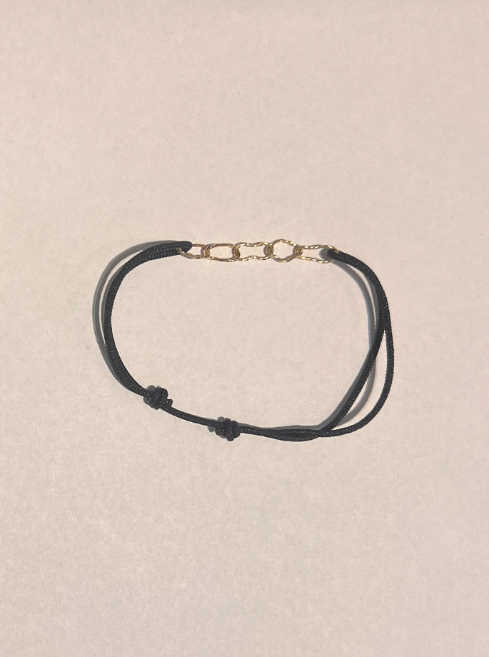 Nordenstam - Armbånd med 5 Guld Ringe Sort