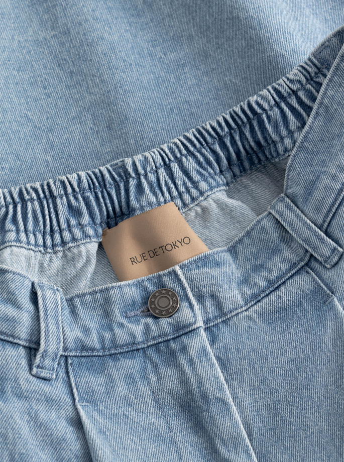 Rue De Tokyo - Pen Denim Nederdel Light Denim