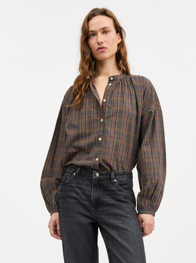 Skall - Cilla Skjorte Green/Red Check