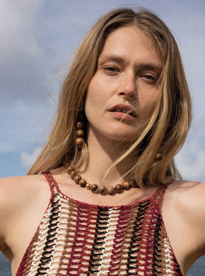 Anni Lu - Woody necklace - Hot chocolate