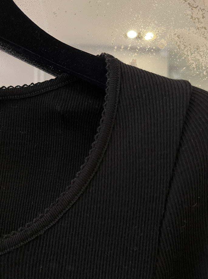 Armor Lux - sort bluse i uld og silke