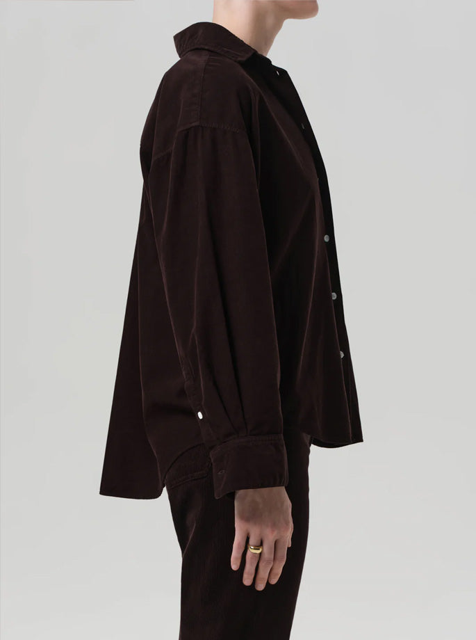 Citizens of Humanity - Kayla Shirt I fløjl - Brun