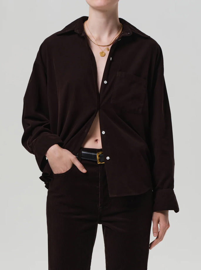 Citizens of Humanity - Kayla Shirt I fløjl - Brun