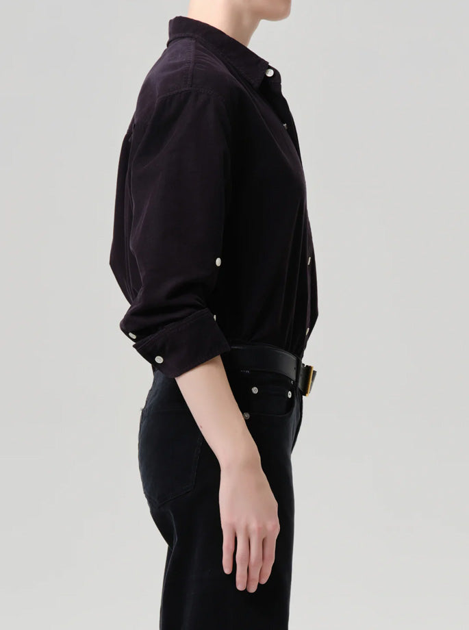Citizens of Humanity - Kayla Shirt - Fløjl - Charcoal