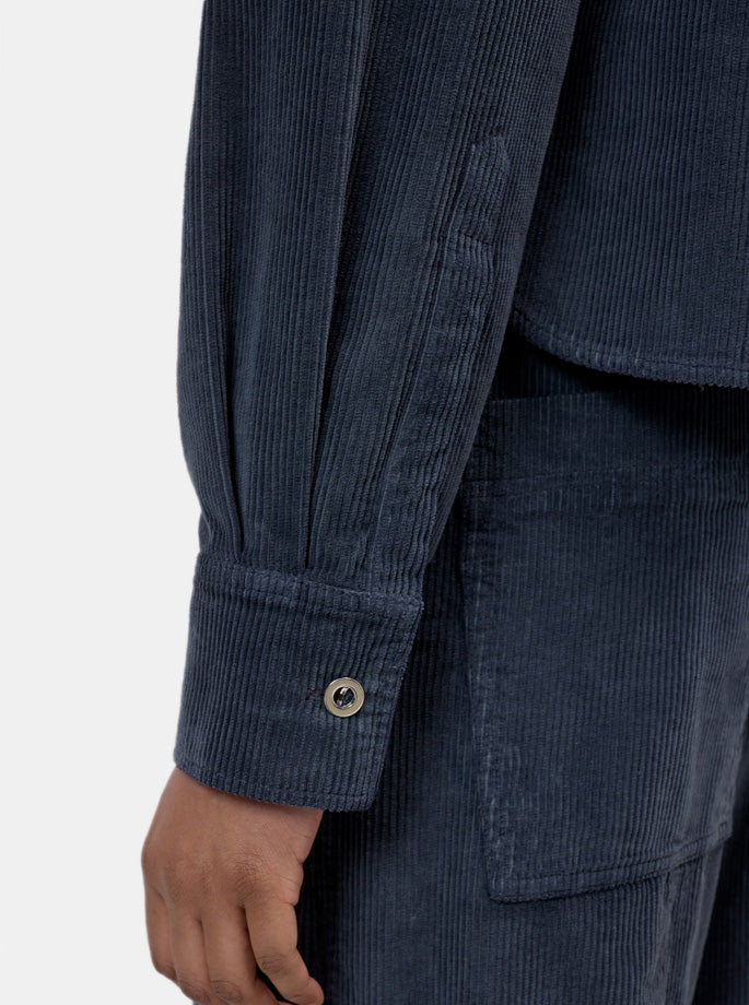 Closed - Cropped Oversized Skjorte blue