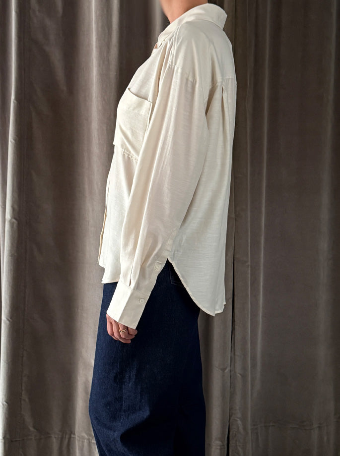 Closed - Oversized skjorte Almond cream