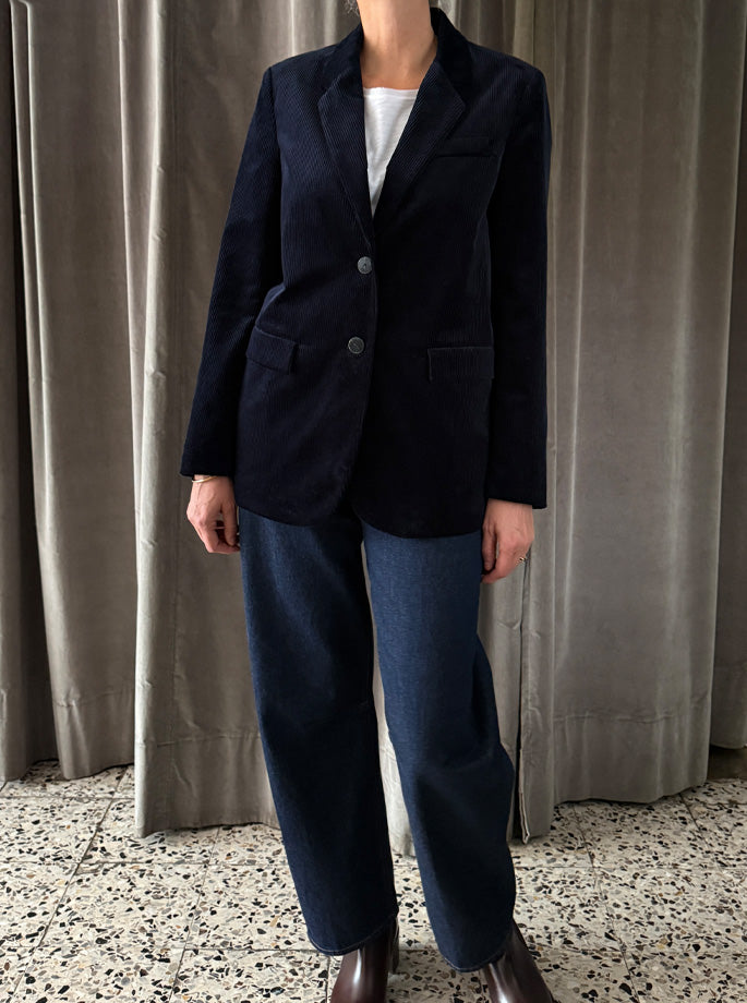 Forte Forte - Navy fløjlsblazer