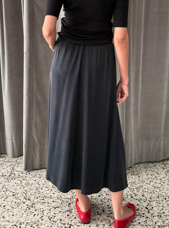 Forte Forte - Cupro Midi Skirt black