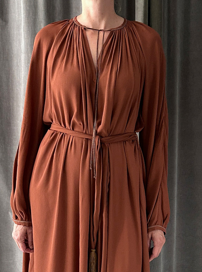 Forte Forte - Crepe de Chine Sash Dress Cameo