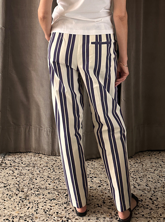 Forte Forte - My Pants 14820 Striped Blu