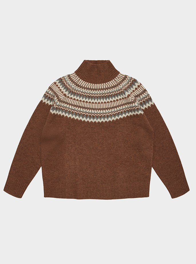 Fub - Lambswool Strik hazel melange
