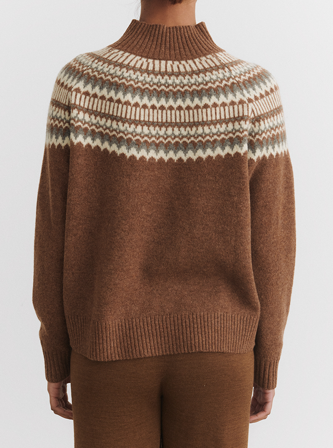 Fub - Lambswool Strik hazel melange