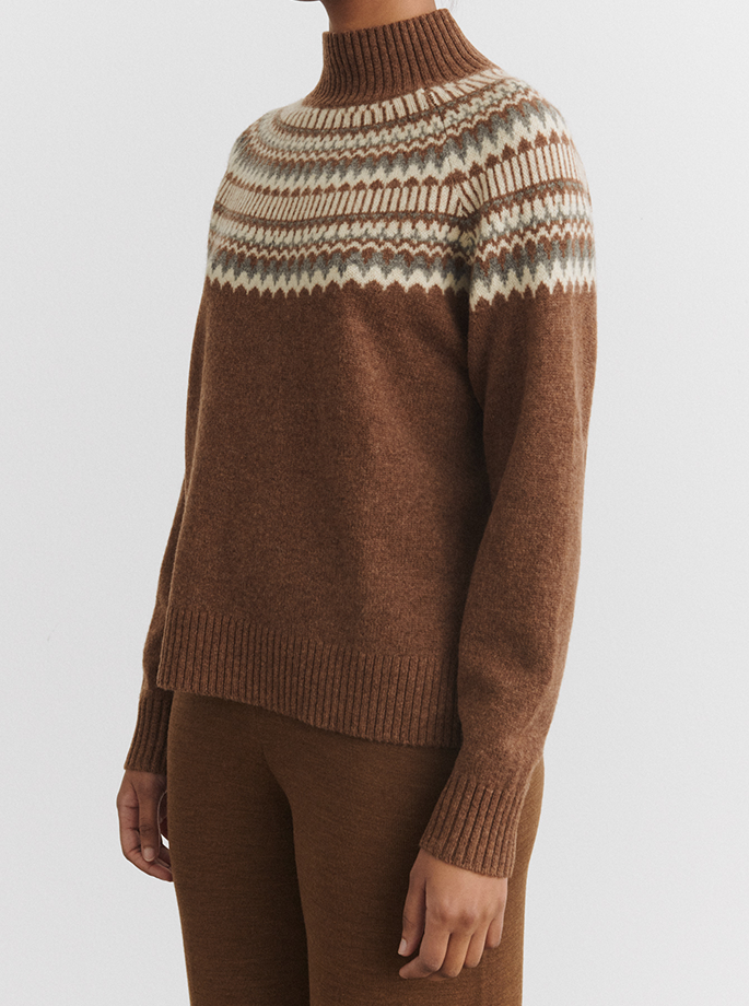 Fub - Lambswool Strik hazel melange