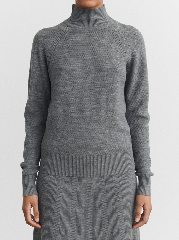 Fub - Turtleneck Strik steel melange