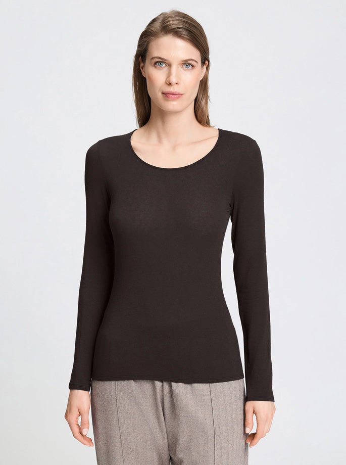 Hanro - Shirt - bluse ultralight uld mocca