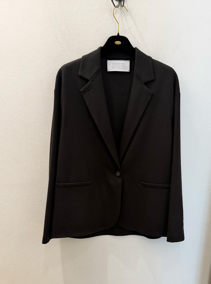 Harris Wharf - dropped shoulder blazer I superfine merino brun