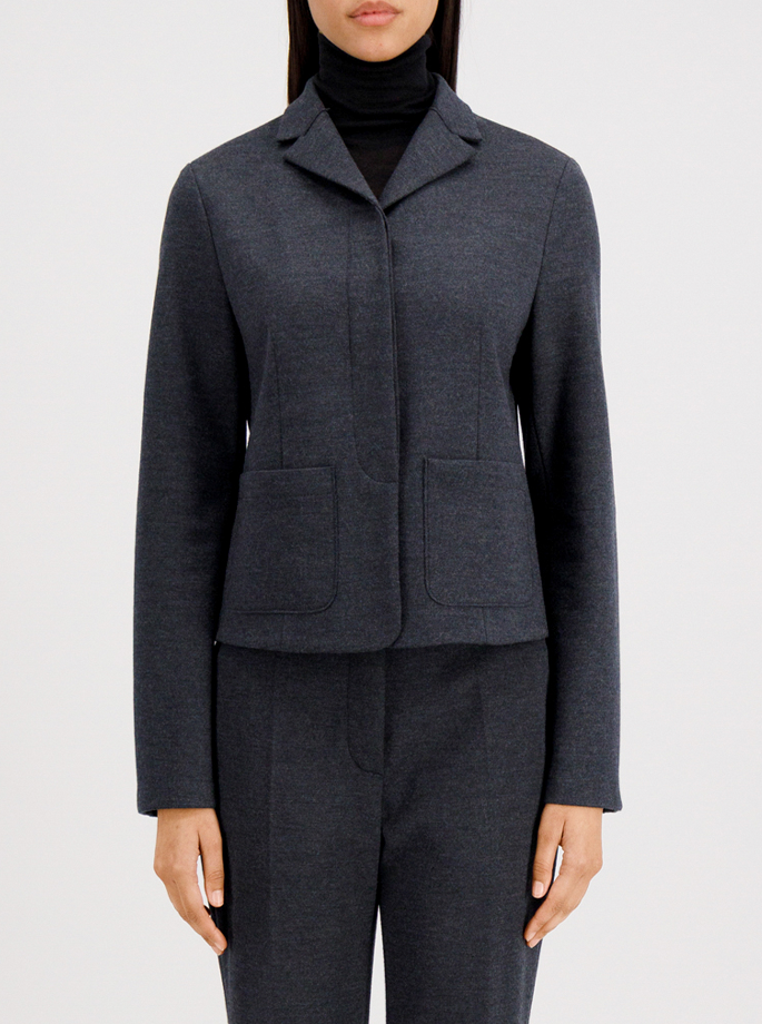 Harris Wharf - Fly Front cropped Jakke Anthracite