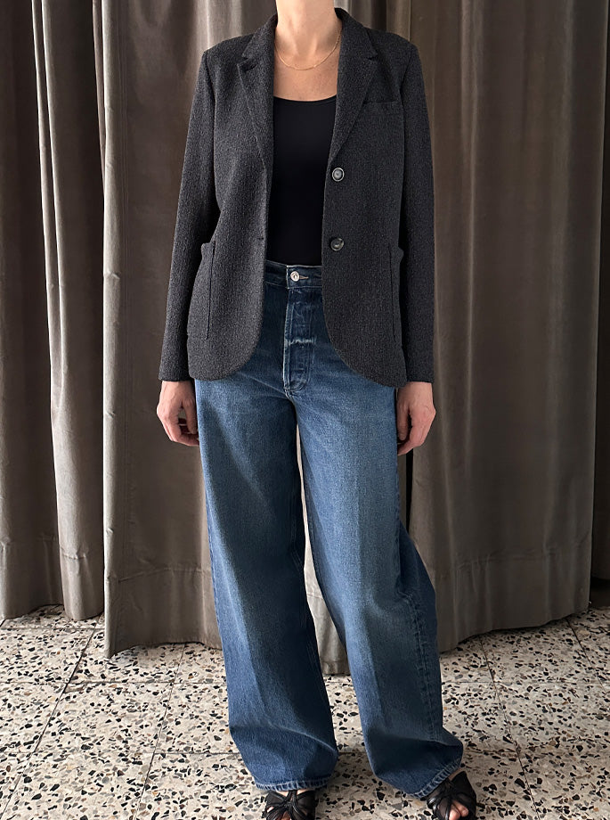 Harris Wharf - Bicolour Frisé Blazer Charcoal